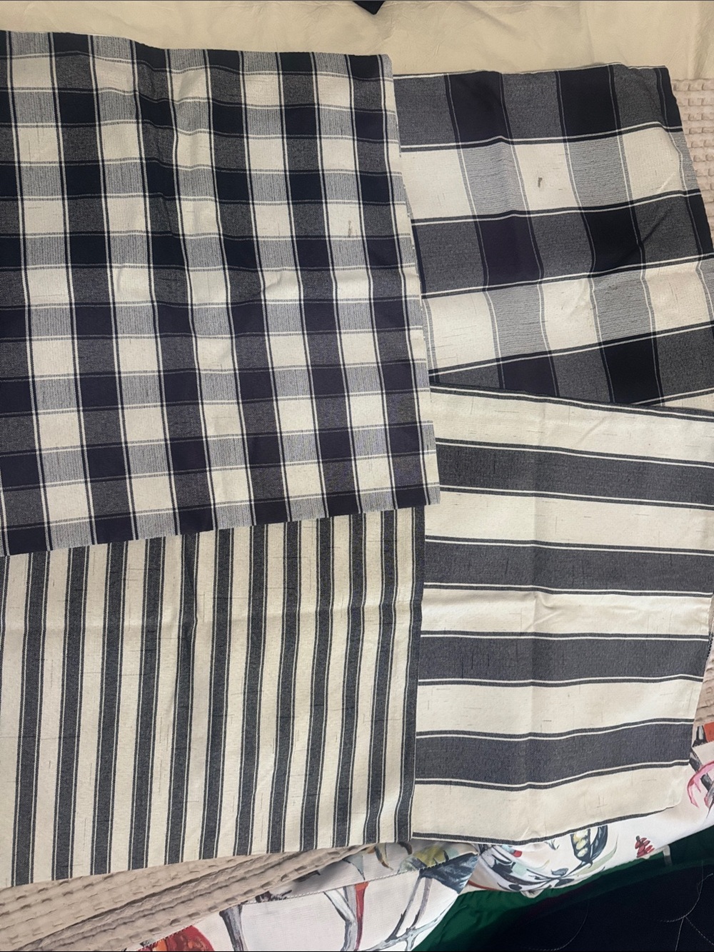 Black and White Striped & Plaid Pillow Cases